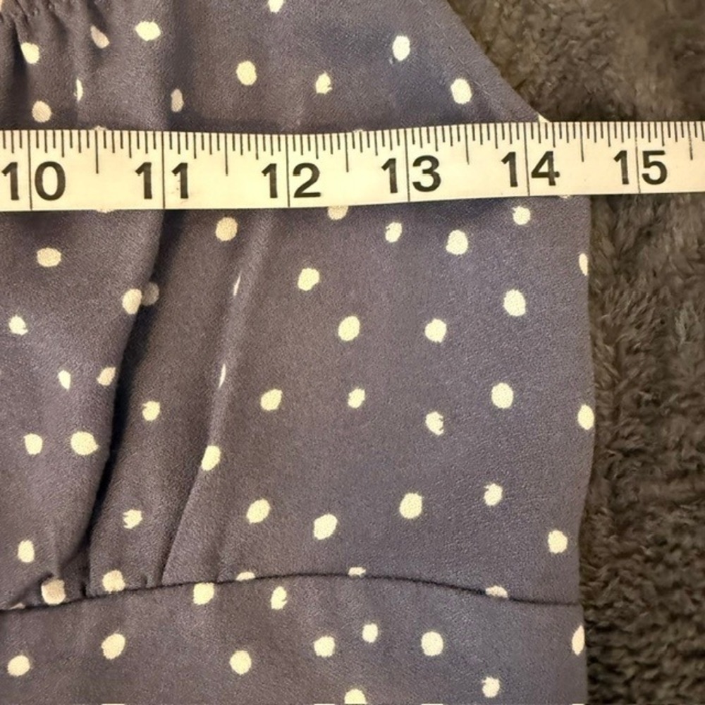Abercrombie & Fitch Polka Dot Midi Dress (Side Slit Tie Front) Blue Small - Picture 8 of 11